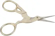 Golden Sliver Stainless Steel Crane Tailor Scissors, Lovely Eyebrow Scissors for Precision Cutting (Large 31x31.5cm)