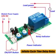 DC 12V Infinite Cycle Delay Timing Timer Relay ON OFF Switch Loop Module NEW