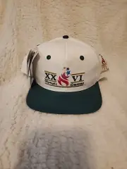 Vintage 1996 Olympic Games The Game Split Bar Snapback Cap Hat - NWT