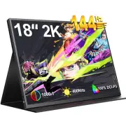 18 Inch 2K 2560x1600 144Hz Portable Monitor 100%DCI-P3 Gaming Screen for PS4/5