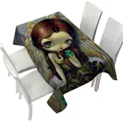 Fantasy Art Angel with Emeralds Tablecloth