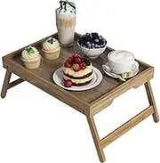 Artmeer Bed Tray Table, Breakfast Food Tray in Bed with Folding Legs for TV Table, Sofa, Bed, Eating, Snack Tray (Medium Size)