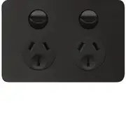 Hager Allure Double Powerpoint Matt Black - WBHP2S-MB