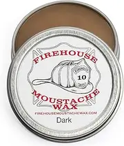 Firehouse Moustache Wax - for Beard & Mustache Shaping, Naturally Scented & Colored All-Weather Mustache & Beard Wax (1 Ounce Tin); HANDMADE in Small Batches by John the Fireman (Dark)