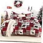 Christmas Duvet Cover Soft Brushed Microfiber Comforter Cover Sets, Queen Black