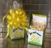 Get Well Soon Lemon Drops Candy Gift Basket-Box Wrapped With Yellow Bow