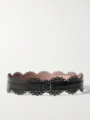 [Alaïa] Alaïa - Laser-cut Leather Belt - Black - 65 65 Black