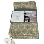 Threshold Table Throw Tablecloth Scarf Beige Medallion Ikat Table 50" x 50" New