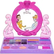 Townley Girl Disney Princess - Cosmetic Vanity Compact Makeup Set with Light & Built-in Music Includes Lip Gloss, Shimmer & Brushes for Kids Girls, Ages 3+ Perfect for Parties, Sleepovers & Makeovers