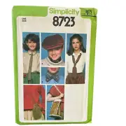 Simplicity Sewing Pattern 8723 Ties Bags Hat Bow Tie