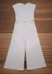 Pietsie Atacama Denim Flare Wide Leg jumpsuit White Size XS