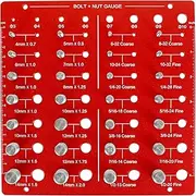 Nut and Bolt Thread Checker, Aluminum Alloy 44 Thread Sizes Checker Thread Identifier Gauge Imperial and Metric Size Precise Nut and Bolt Thread Identifier Measuring Tool for Nut Bolt (Red B)