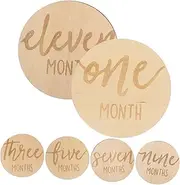 HAPINARY 6 Pcs Month Card Double Sided Monthly Milestone Marker Monthly Milestone Marker for Double Sided Monthly Milestone Sign Monthly Milestone Wood Monthly Milestone Sign