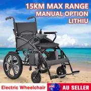 Electric Wheelchair 15KM Long Range Lithium Power Motorised Foldable Wheelchair