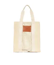 Isabel Marant Striped Woven Top Handle Bag One size White