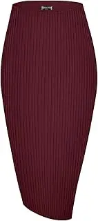 [Urban CoCo] Elastic Skinny High Waist Solid Ribbed Knit Office Pencil Skirt