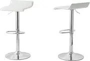 Hacienda Low Back Leather Barstool White Pack of 2