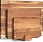 Cutting Board Set 15.75 X 12/13 X 9.5/10 X 7 in Solid Acacia Wood 0.8 in Thick