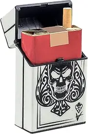 [Generic] Cigarettes Case for Men - Carrying Box | Portable Cigarettes Case with Skull Pattern, Holds Up to 20 Cigarettes | Unique and Stylish Accessory for Everyday Use