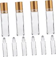 DECORNIJIA 10pcs Glass Bottles Refillable Perfume Essential Oil Containers with Smooth Travel Makeup Sub Bottles Random Styles for Home Use
