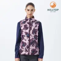 在飛比找momo購物網優惠-【Hilltop 山頂鳥】女款印花超潑水保暖蓄熱羽絨背心 P