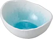 White Water Mayu Shaped Small Bowl (Medium) 6.1 x 5.2 x 2.6 inches (15.5 x 13.2 x 6.7 cm) | Medium Pottery Setomonohonpo