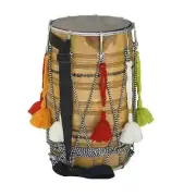 INDIAN FESTIVAL MUSICAL BHANGRA DHOL MANGO WOOD INSTRUMENT WITH COVER