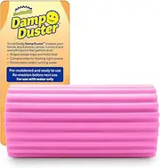 [Scrub Daddy] Damp Duster, Magical Dust Cleaning Sponge, Dusters for Cleaning, Venetian & Wooden Blinds Cleaner, Vents, Radiator, Skirting Boards, Mirrors, Dust Brush Tools, Home Gadgets, Light Pink