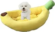 Banana Bed for Dogs, Banana Dog Bed, Dog Banana Bed, Banana Pet Bed, Creative Fluffy Banana Boat Shape Pet Dog Cat Bed (Banana-A, Large)