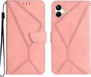 Compatible with Samsung Galaxy A04e 4G Case,Compatible with Samsung Galaxy F04 4G / M04 4G Kickstand Flip Card Slot Magnetic Closure Phone Cover Pink