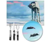 Thinkgeek Star Wars Movie Kitchen Kids Hoth Dinner Set ATAT Snow Speeder NEW NIB