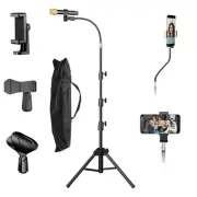 Microphone Stand For singing For Most Mic, Gooseneck Mic Stand Adjustable Hei...
