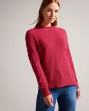 Ted Baker Rashell Sweater Women's 2 Pink Cashmere Long Sleeve Pullover NWT $175