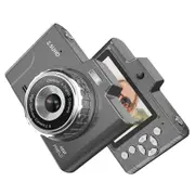 Digital Camera FHD 2.5K 48MP Dual Camera with 32GB SD Card 8X Digital Zoom Card Reader, Portable Compact Small Play Camera Gift for Beginner Children (Black)