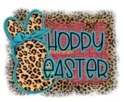 Sublimation Print Hoppy Easter Leopard Print Ready To Press Heat Transfer