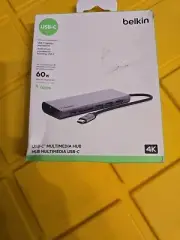 Belkin F4U092BTSGY 6 Ports USB-C Multimedia Hub - Space Gray New