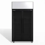 Skope TME1000N-AC 2 Glass Door Display or Storage Fridge, Lit Sign
