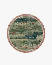 185' Round | Machine Washable Runner Rug | Kid & Pet Friendly | Indoor Rug | Alder Green Flatwoven Rug | Ruggable