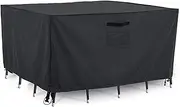 53 Inch Rectangle Outdoor Dining Table Cover | Waterproof, Windproof, Anti-UV Patio Furniture Cover for Garden Table & Outdoor Lounge Sofa