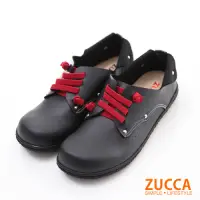 在飛比找Yahoo奇摩購物中心優惠-ZUCCA-日系穿繩金屬圓點包鞋-黑-z6004bk