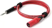 ROBAUN 1PC Microphone Cable XLR 3-Pin to Jack 6.5mm Mic Aux Cord TRS 6.35 Mm/6.5 Mm Male to XLR Male Cord for AMP Pro Audio(Red,15m)