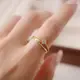 [全純銀.戒指] 雙層星鑽珍珠戒指【UME】可調戒圍戒指/S925純銀戒指