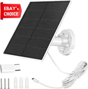 5W Solar Panel for Security Camera USB DC 5V Micro USB-C Port IP65 Waterproof 36