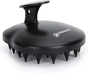 FREATECH 100% Silicone Hair Scalp Massager Shampoo Brush for Scalp Care and Hair Growth, Waterproof Shower Hair Scrubber Scalp Exfoliator for Dandruff and Buildup, Sturdy and Hygienic, Black