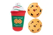 Cookie Kringle Puppuccino & Cookies 3 Pack of Christmas Dog Toys by FuzzYard