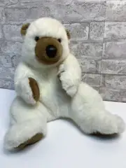 Vintage Dakin Plush White Polar Teddy Bear Hugging Paws 17” Stuffed Animal Rare