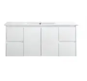 Sunny Grp Willow Series 1200 Wall Hung Vanity White Ceramic Top WH8027-1200W-SD