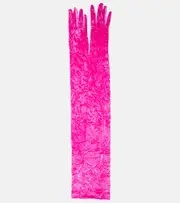 [Versace] Versace Velvet gloves S pink