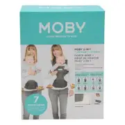 Moby 2-in-1 Baby Carrier + Hip Seat for Infants and Toddlers, Grey