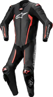 Alpinestars Missile V2, leather suit 1pcs. , color: Black/Neon-Red , size: 56